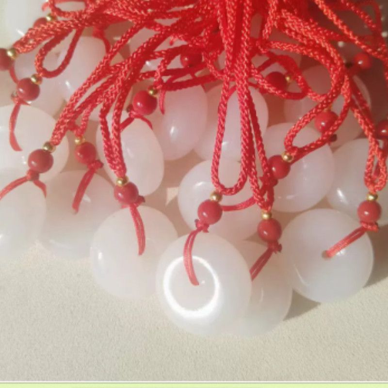 Natural White Jade Safety Buckle Live Pendants