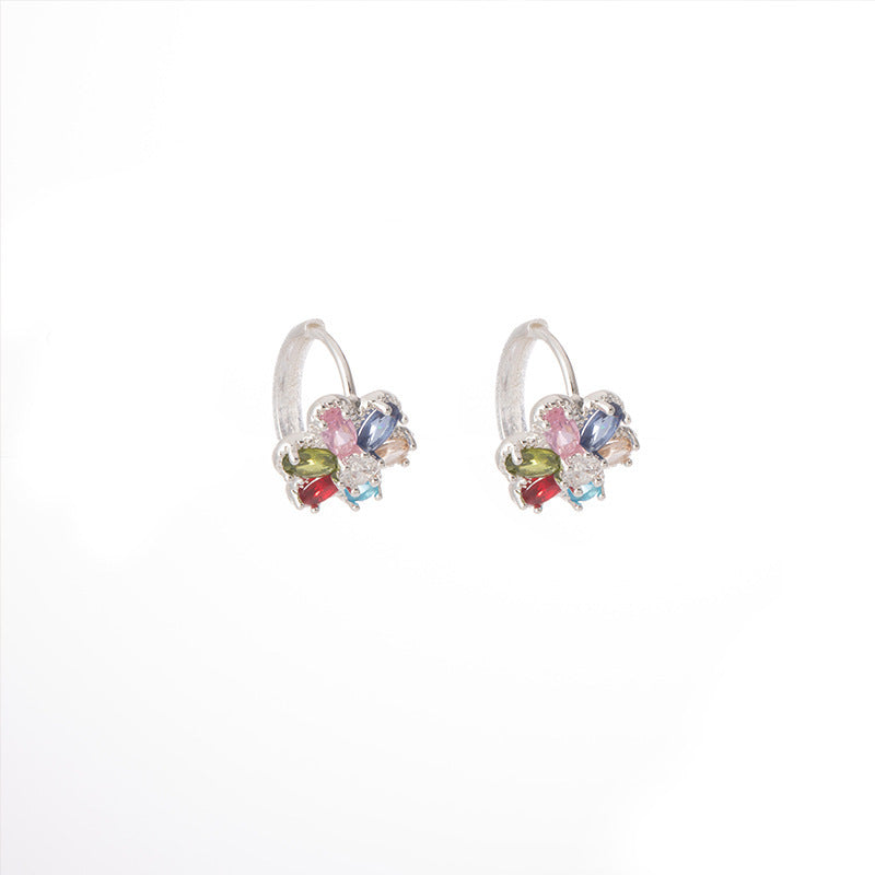 Women's Flower Shaped Ear Clip Niche High-grade Beautiful Elegant Earrings
