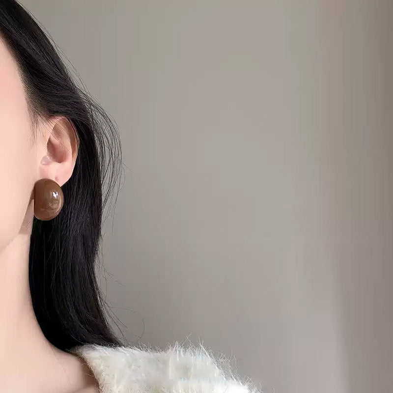 Sier Needle Acrylic Shaped Casual Fashion Simple Stud Earrings