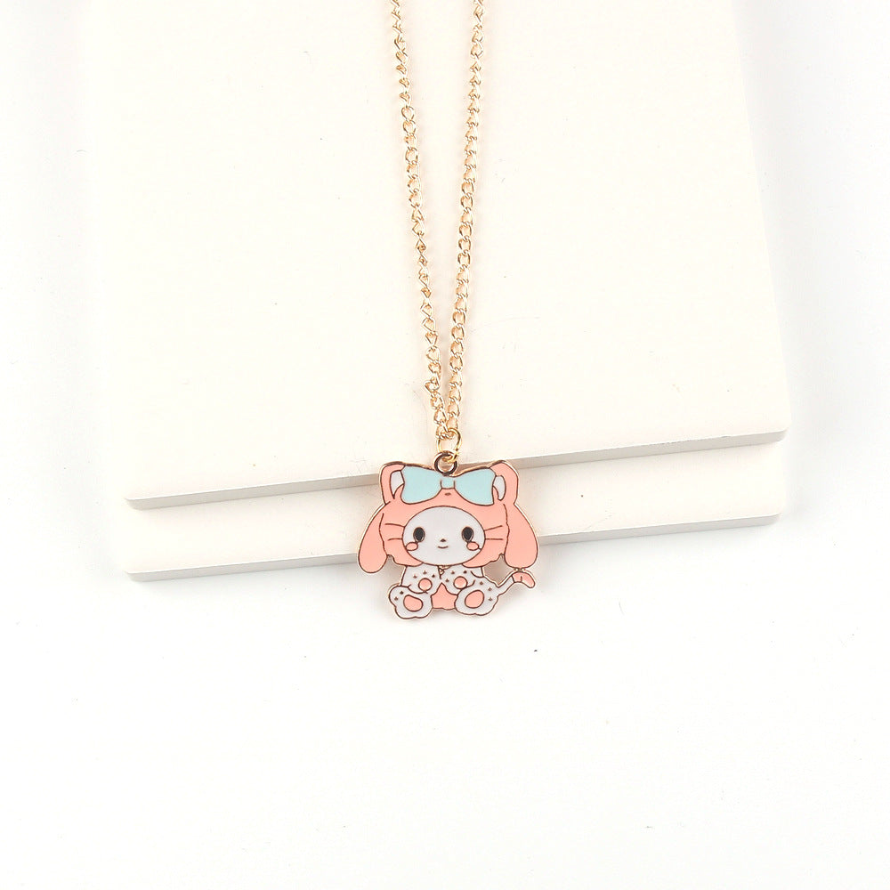 Cute Cartoon Simple Clow Oil Dripping Necklaces