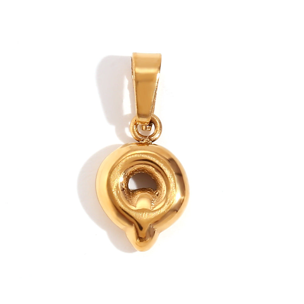 Bubble English Stainless Steel Gold Plated Pendant