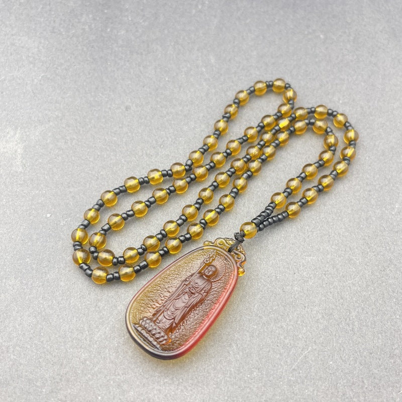 Women's & Men's Knot Ancient French Glaze Buddha Amitabha Pendants