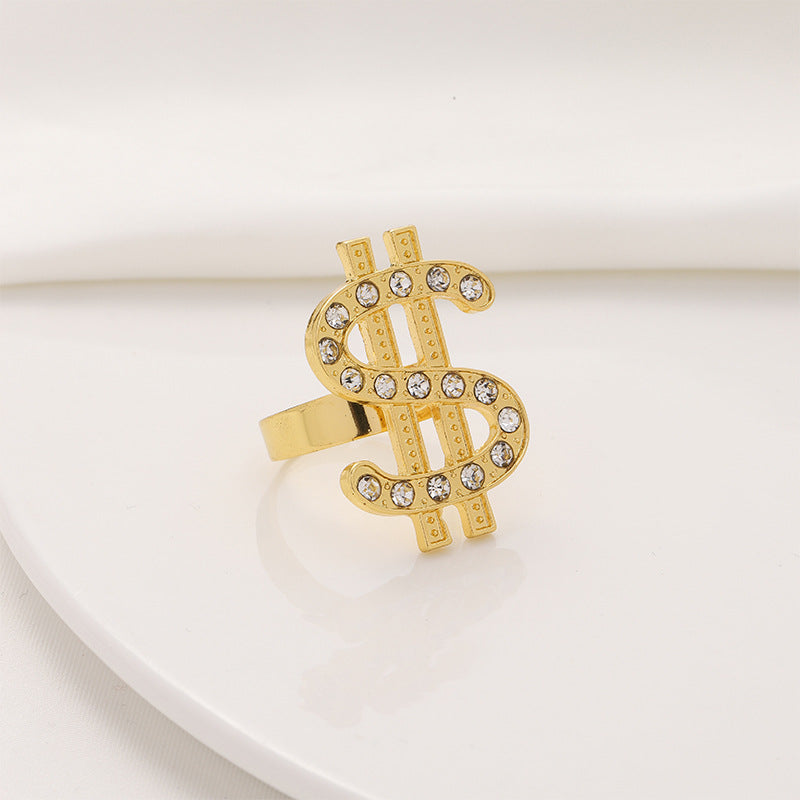 Simulation American Dollar Character Diamond Light Luxury Necklaces