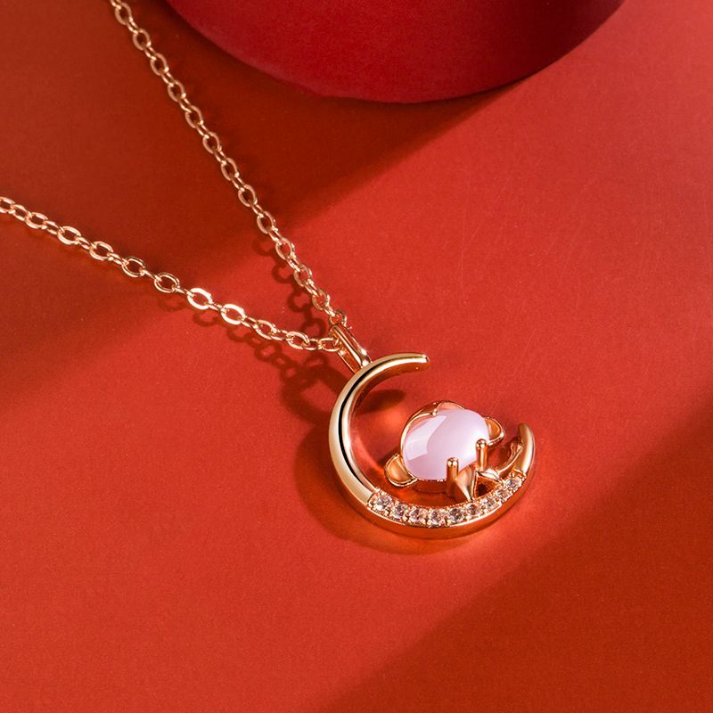 Women's Korean Style Ross Chinese Zodiac Rose Gold Pendant