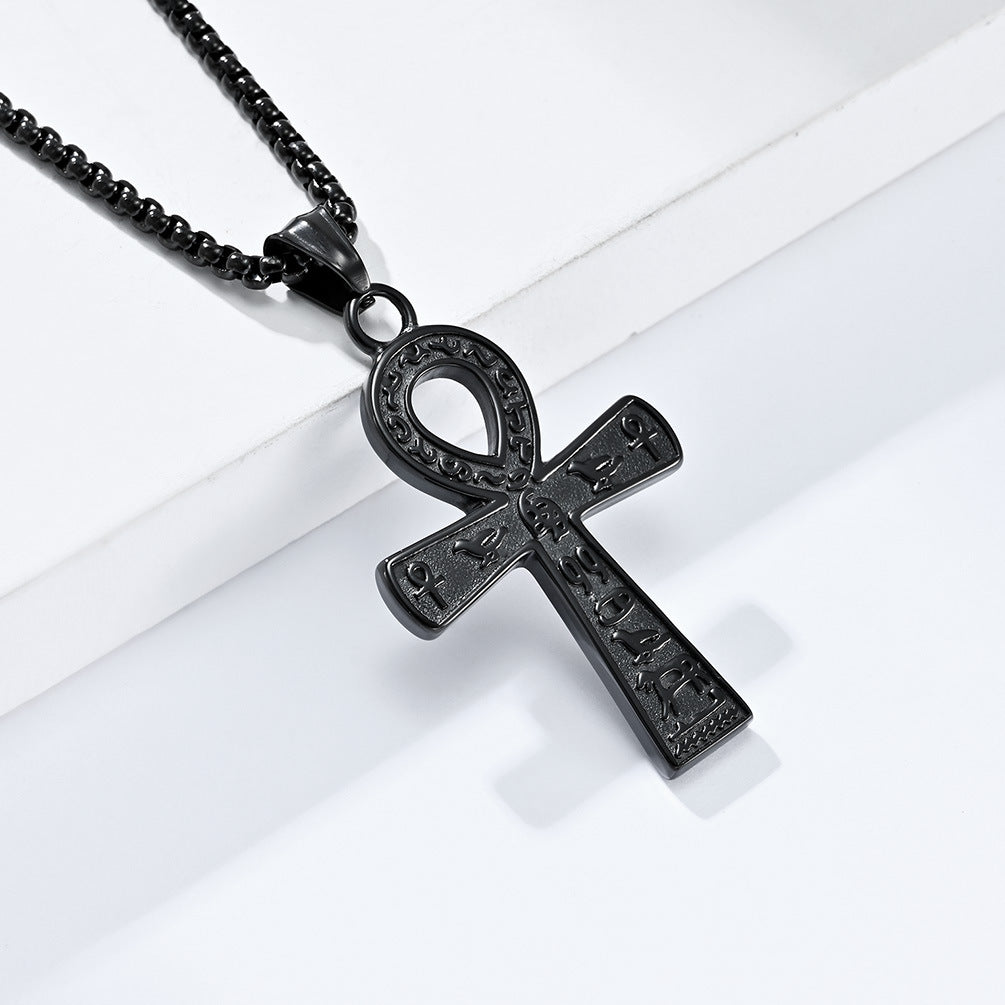 Ancient Egyptian Symbol Cross Titanium Steel Christmas Pendants
