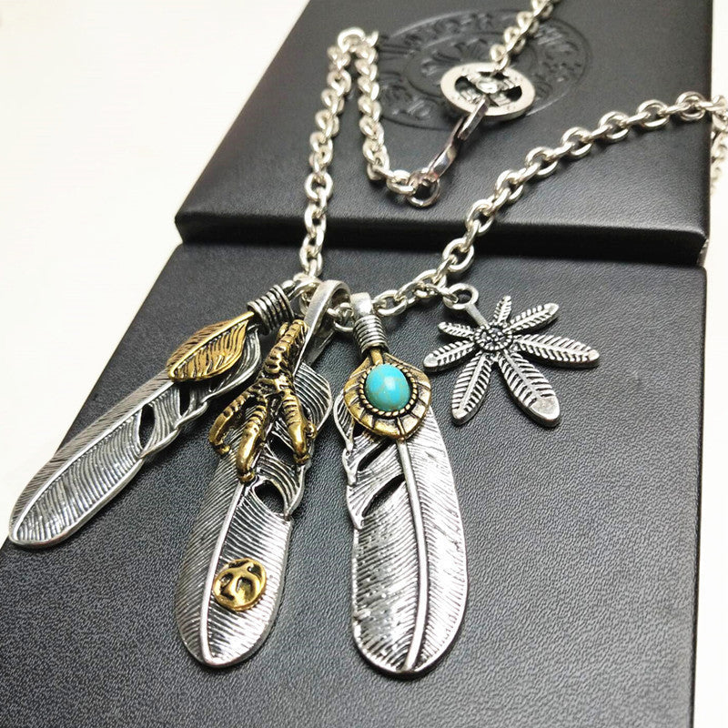 Women's & Men's Shawn Feather Sweater Chains Short Summer Clavicle Necklaces