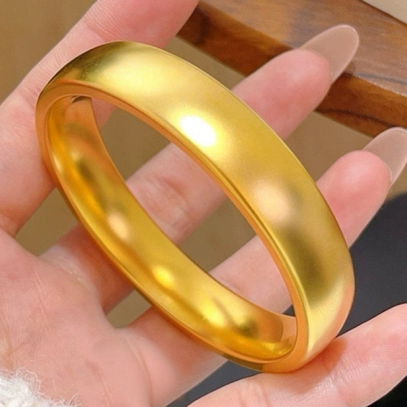 Shop Ancient Yellow Frosted Wide Loach Back Bangle Tire Bracelet