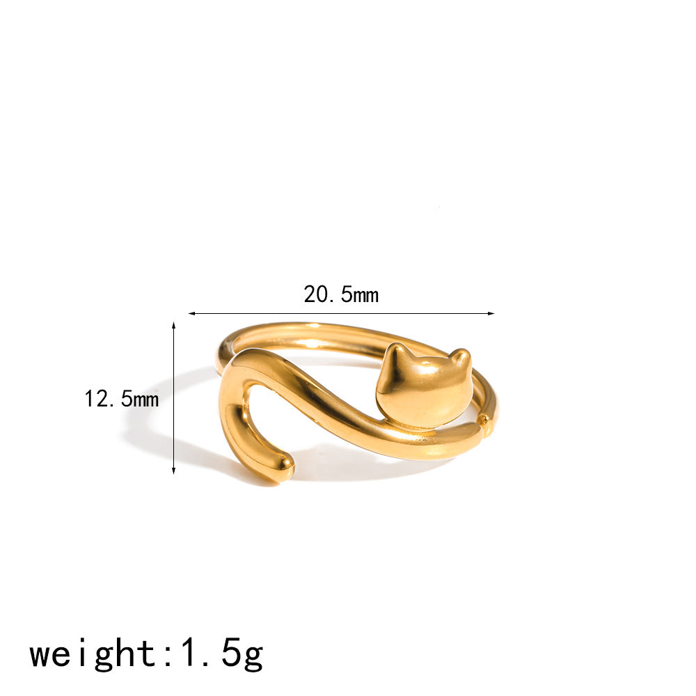 Cute Gold Puppy Sausage Dog Stainless Steel Earrings