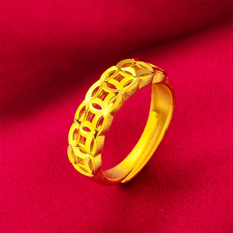 Women's Vietnam Placer Gold Coin Frosted Sandblasting Bracelets