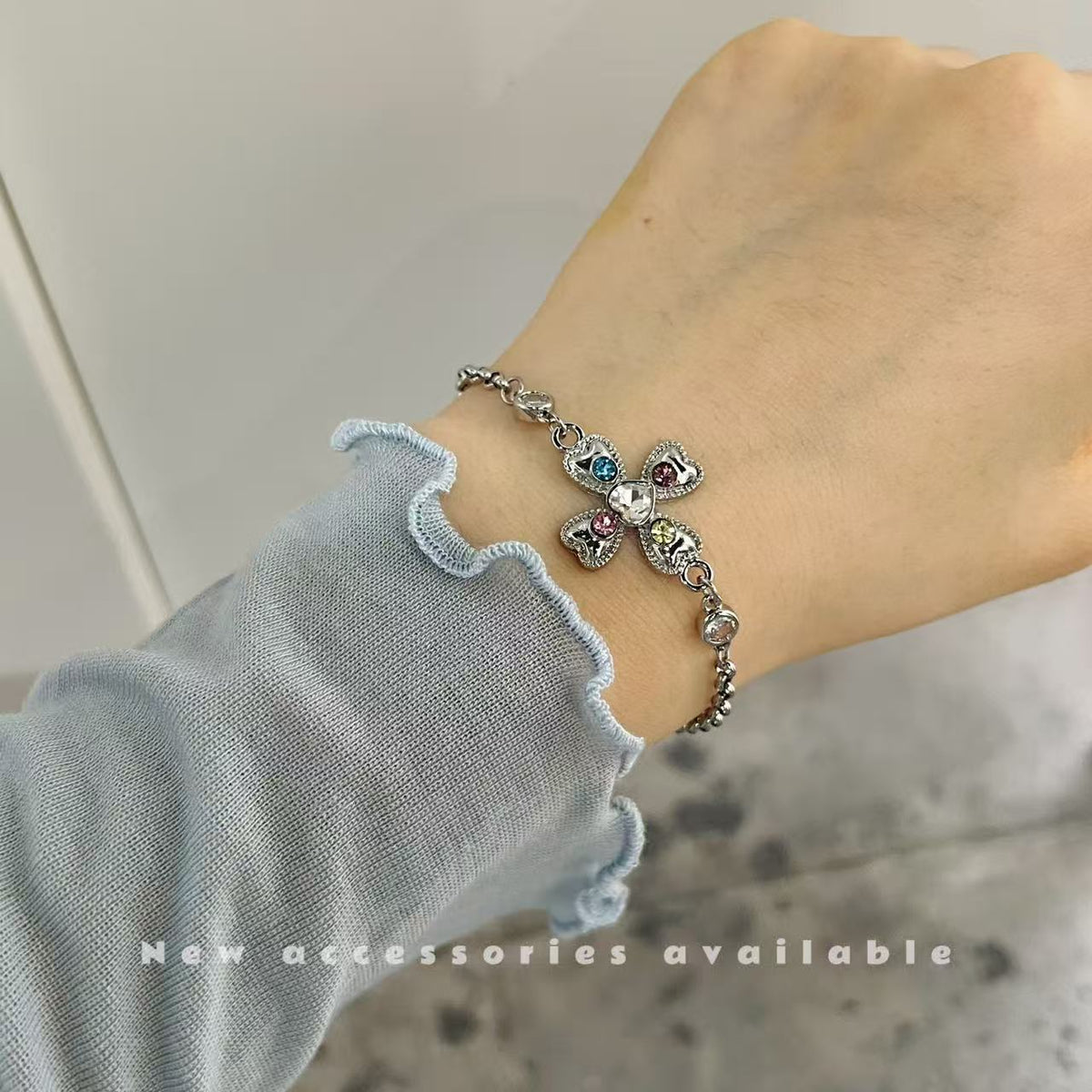 Korean Style Sweet Cool Colorful Crystals Cross Pendants