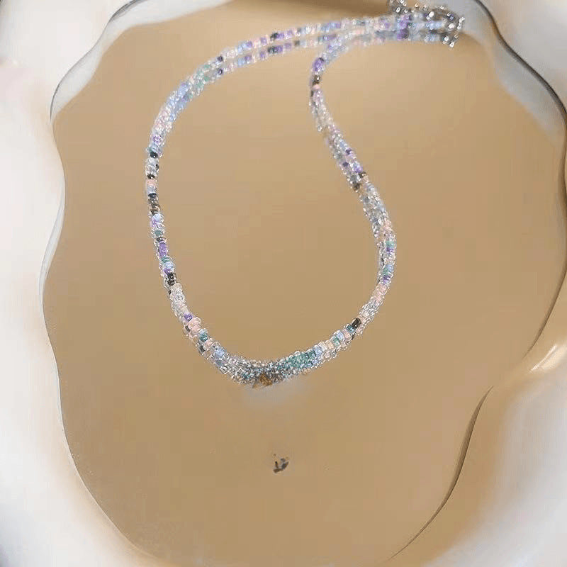 Women's Small Beads Beaded Girly Style Rainbow Necklaces