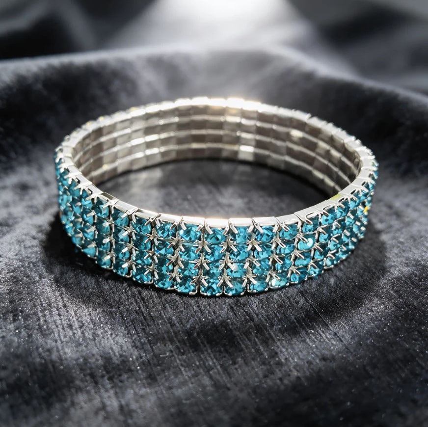 Fashion Bridal Zircon Shiny Rhinestone Wedding Formal Bracelets