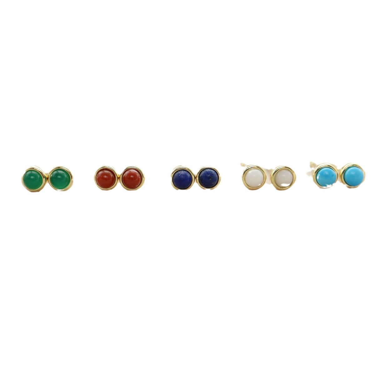 Women's & Men's Sterling Sier Multicolor Natural Stone Simple Earrings