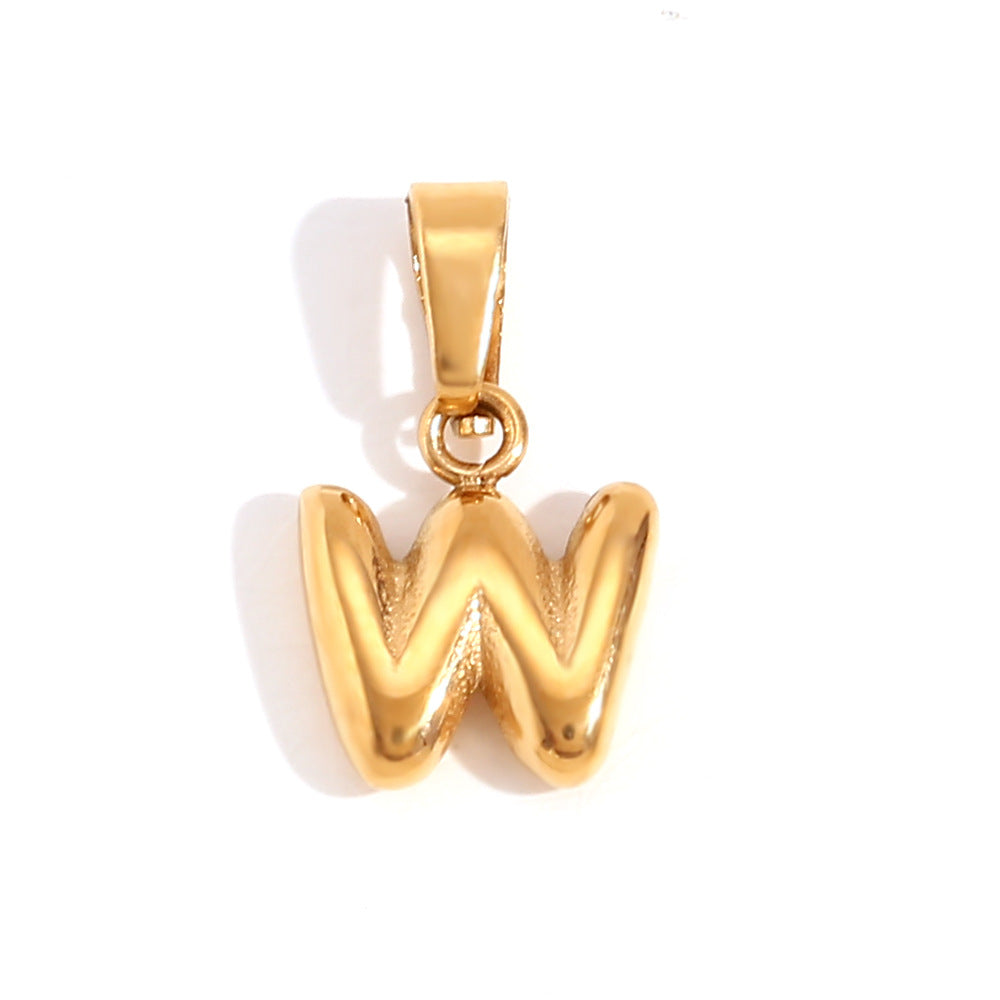 Bubble English Stainless Steel Gold Plated Pendant