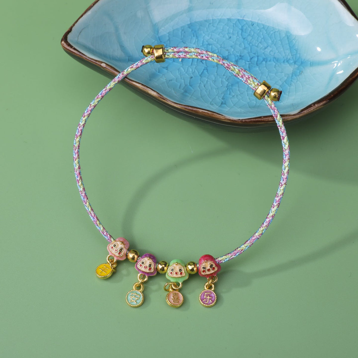 Dragon Boat Festival Colorful Alloy Adjustable Hand-woven National Style Carrying Bracelet
