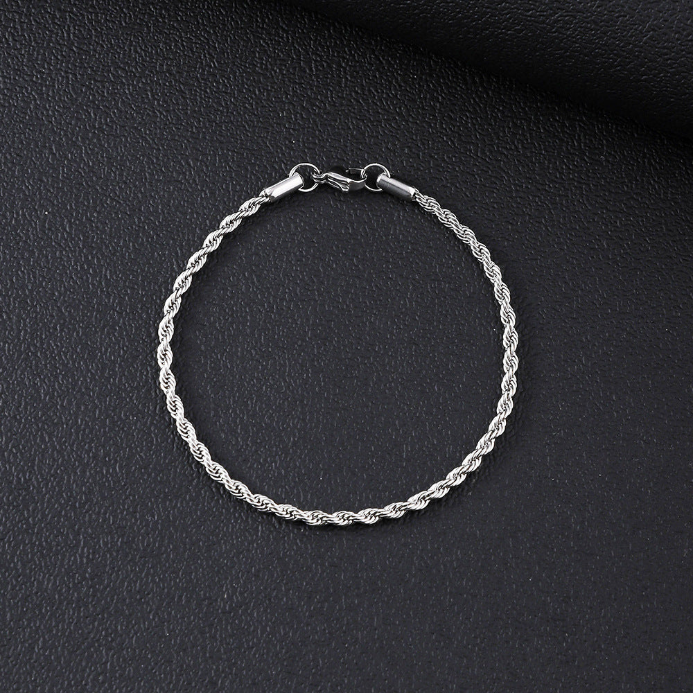 Stainless Steel Chain Cuban Fashion Trendy Cool Handsome Titanium Bracelet