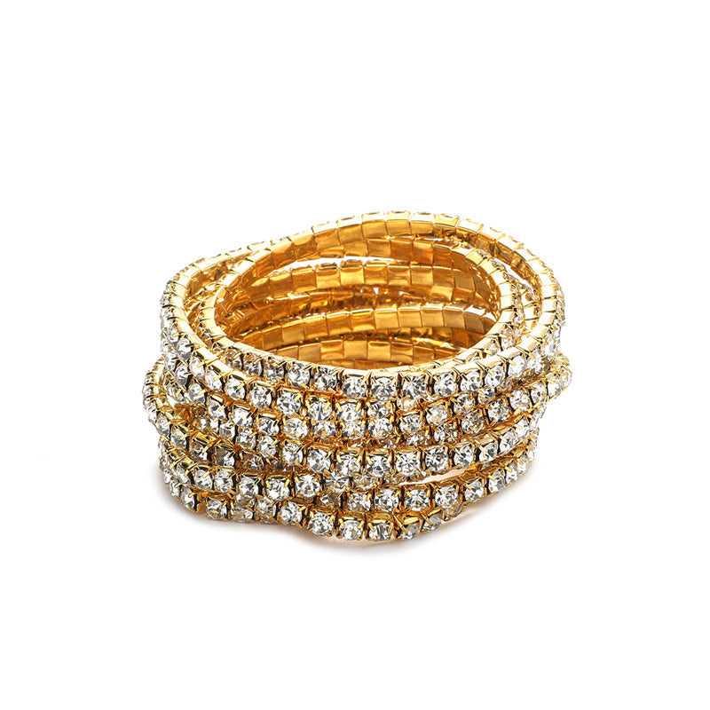 Rhinestone Stretch Bridal Korean Single Row Bracelet