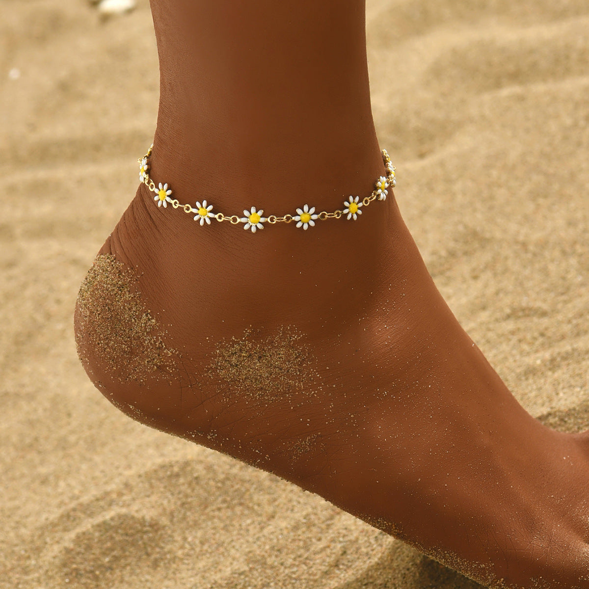 Oil Alloy Flower Anklet Simple Versatile Design Necklaces