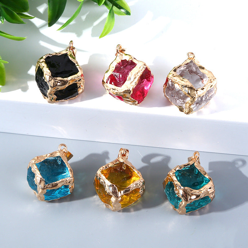 Colorful Artificial Crystal Arrow Heart-shaped Square Brim Pendants