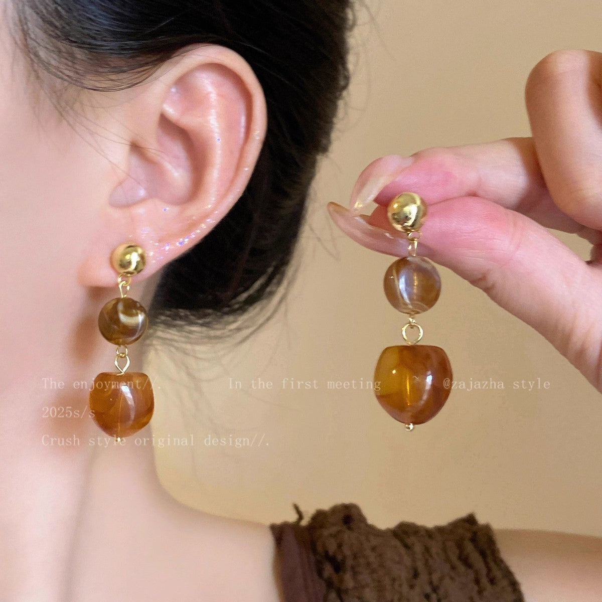 Women's Sier Needle Light Luxury French Retro Geometric Pearl Heart Earrings