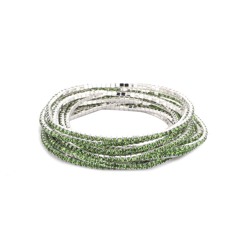 Rhinestone Stretch Bridal Korean Single Row Bracelet
