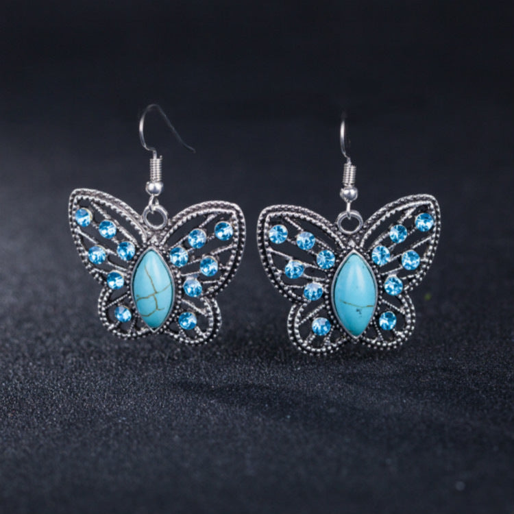Cool Elegant Turquoise Butterfly Versatile Simple Jewelry Set