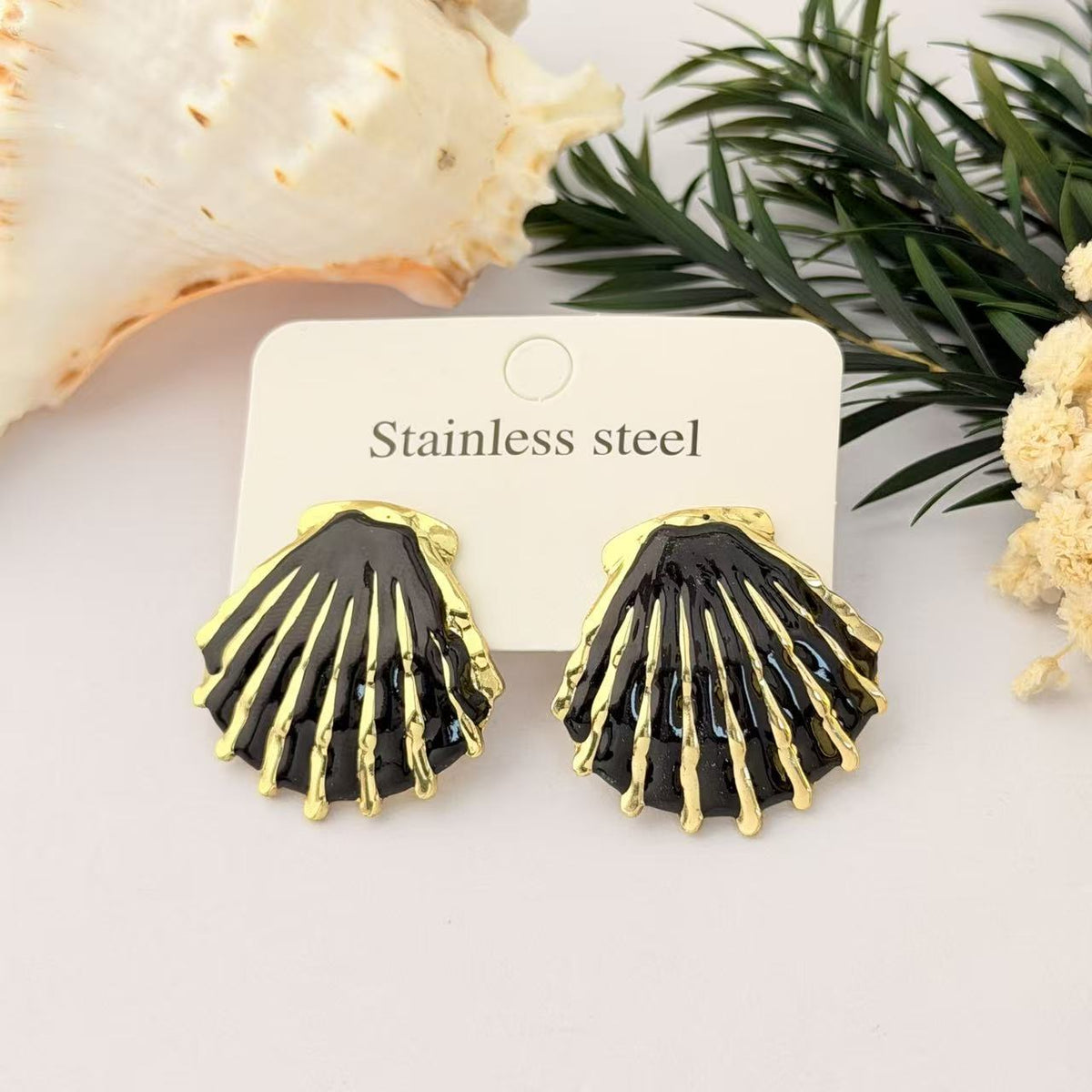 Women's Stainless Steel Thread Sunflower Shell For Earrings