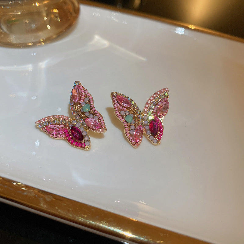 Sier Pearl Flower Temperamental Niche High-grade Earrings