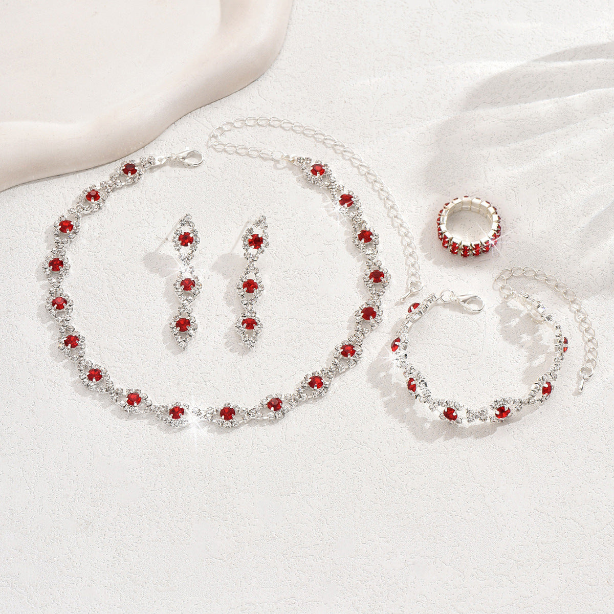 Rhinestone Twist Geometric Fashion Sweet High-grade Jewelry Set