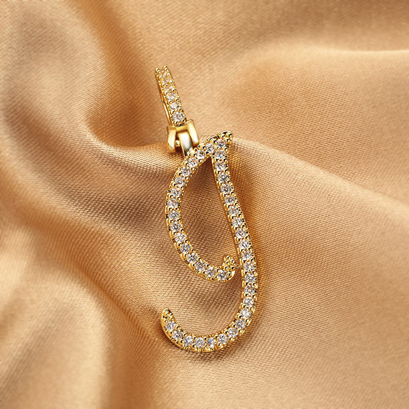 Hop Flower Body Grass English Letter Niche Style Inlaid Zircon Pendants