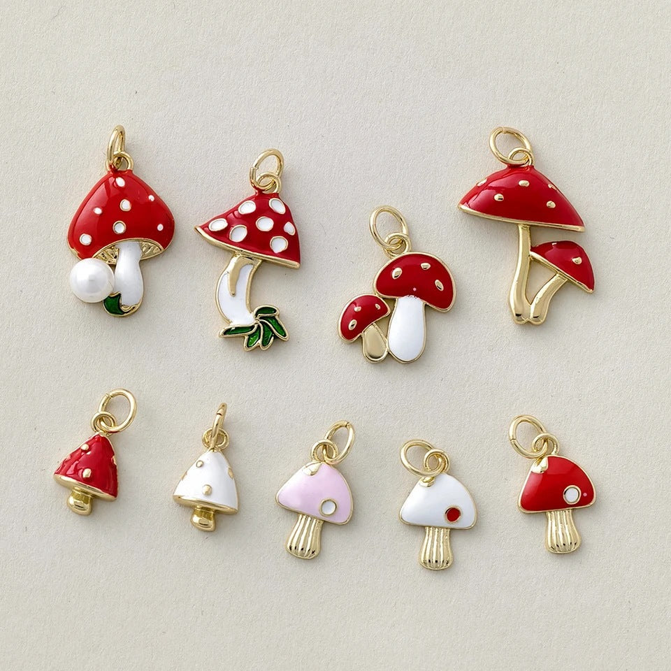 Cool Cute Delicate Red Mushroom Copper Bracelets