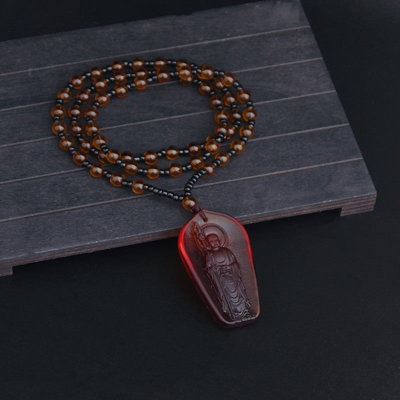 Women's & Men's Knot Ancient French Glaze Buddha Amitabha Pendants