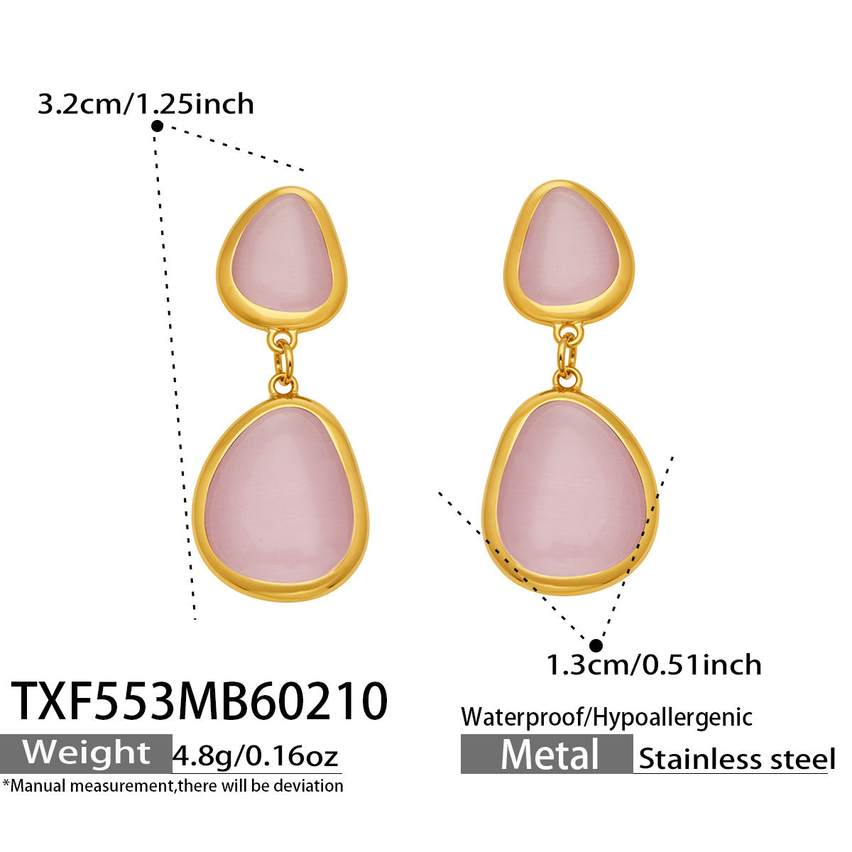 Li Light Luxury Oval Opal Stainless Steel Jewelry Set