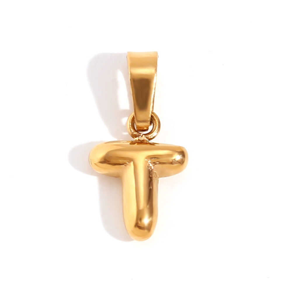 Bubble English Stainless Steel Gold Plated Pendant