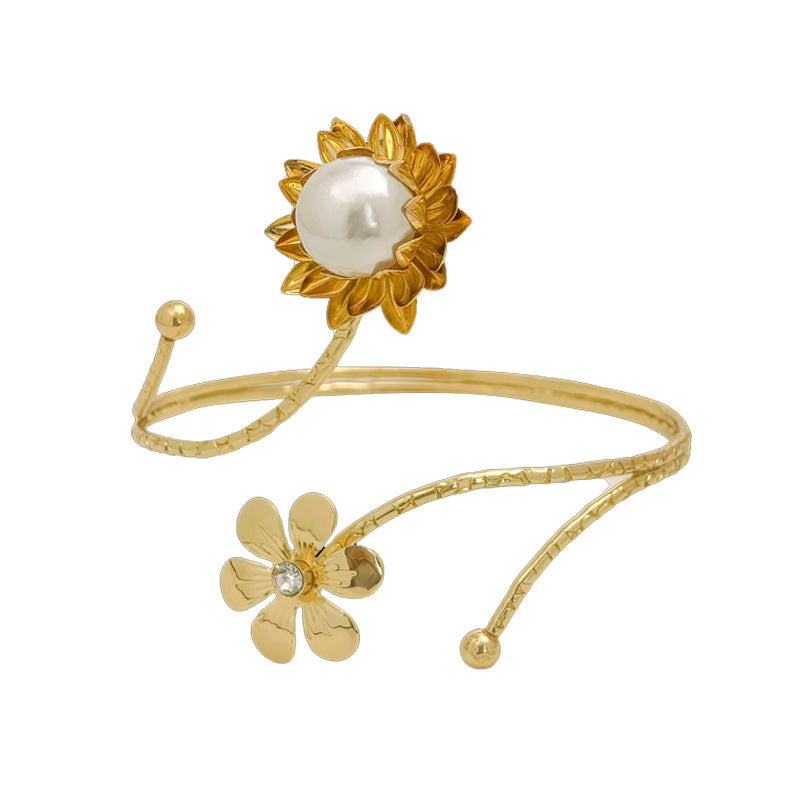 Fashion Butterfly Exaggerated Metal Flower Armband Bracelets