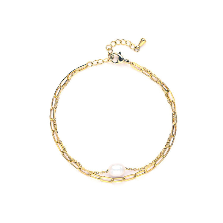 Women's High Quality Freshwater Pearl Waterproof Hard-wearing Stainless Steel Rings