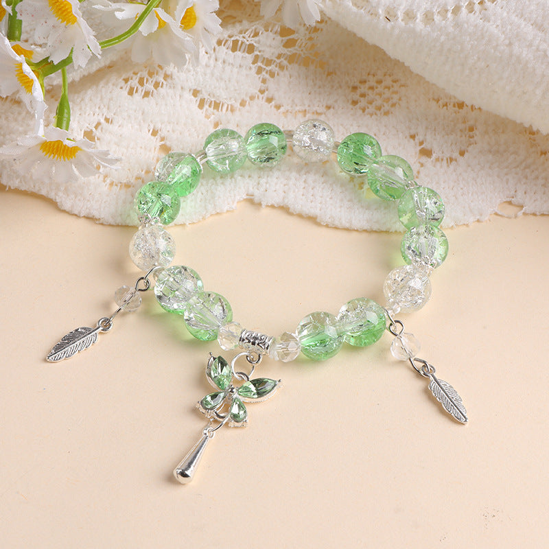 Women's Flower Diamond Butterfly Feather Niche High Sense Small Single Mixed Bracelet
