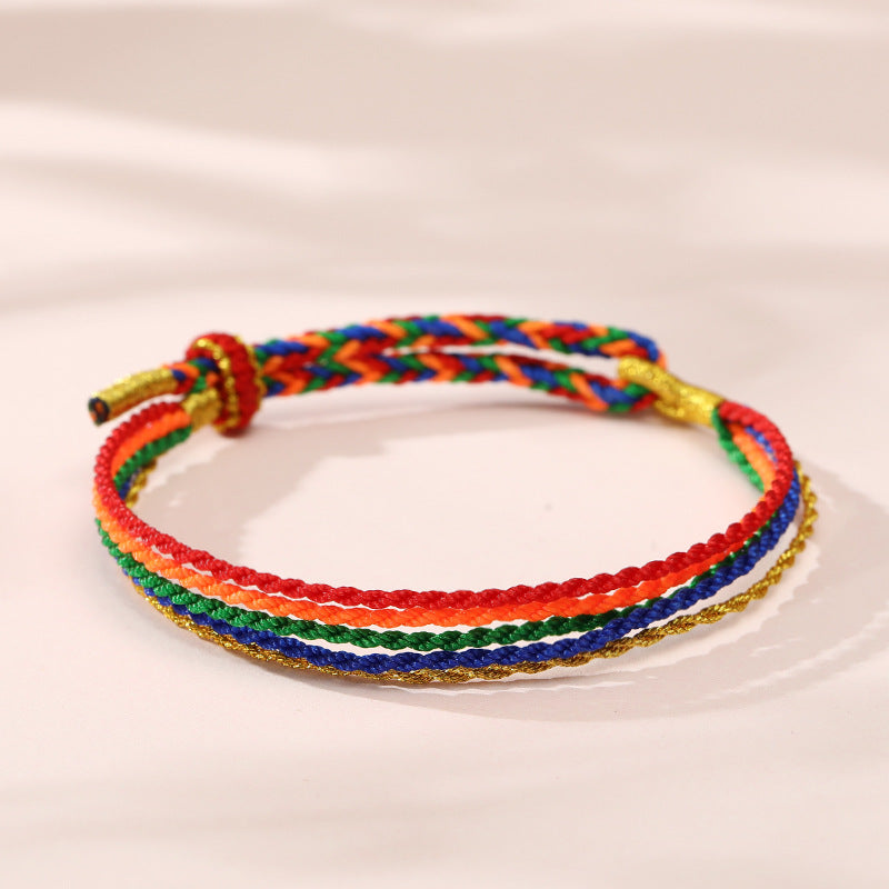 Dragon Boat Festival Colorful Rope Carrying Strap Handmade Braided Adult Bracelet
