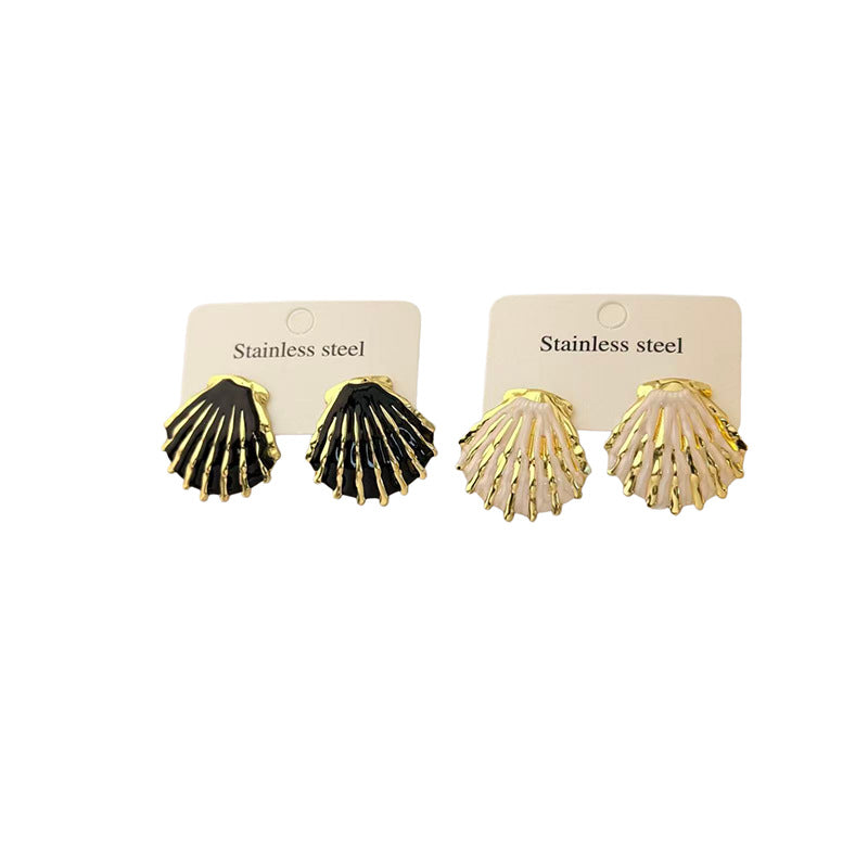 Women's Stainless Steel Thread Sunflower Shell For Earrings