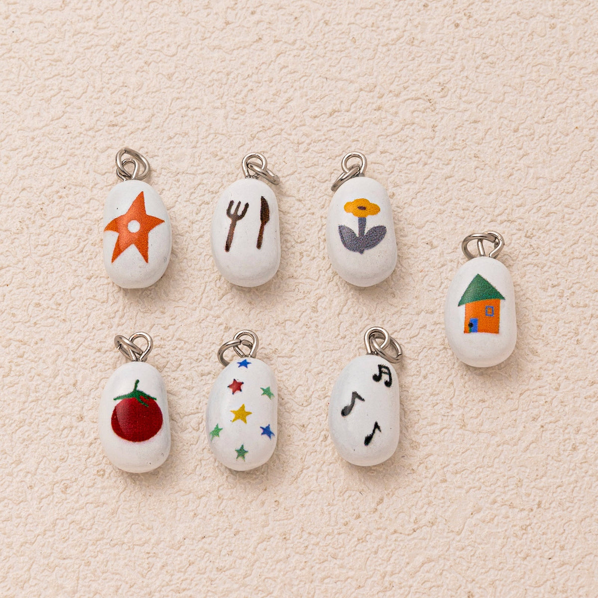Penguin Flower Mushroom Duck Five-star Small Fish House Music Symbol Pendant