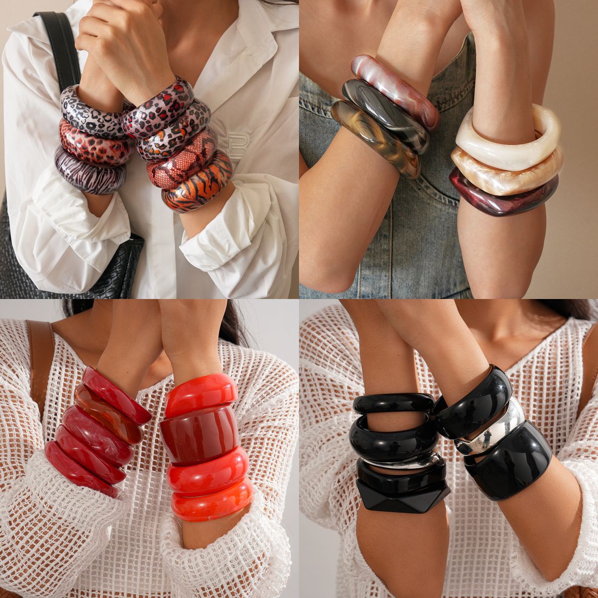 Acrylic Blooming Round Atmospheric Commute Minimalist Niche Bracelet