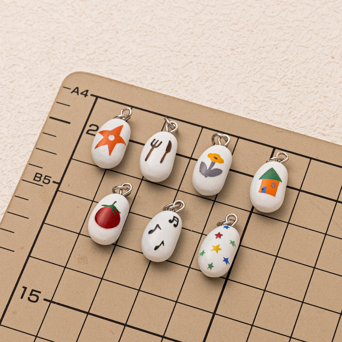 Penguin Flower Mushroom Duck Five-star Small Fish House Music Symbol Pendant