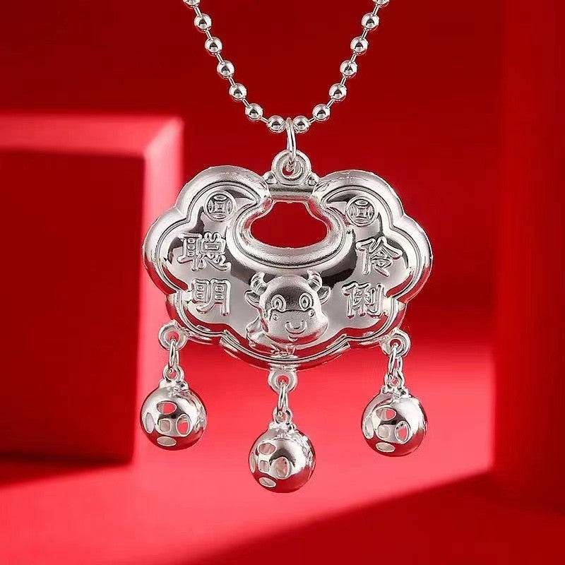 Sier-plated Long Life Sier Lock Years Old Pendant