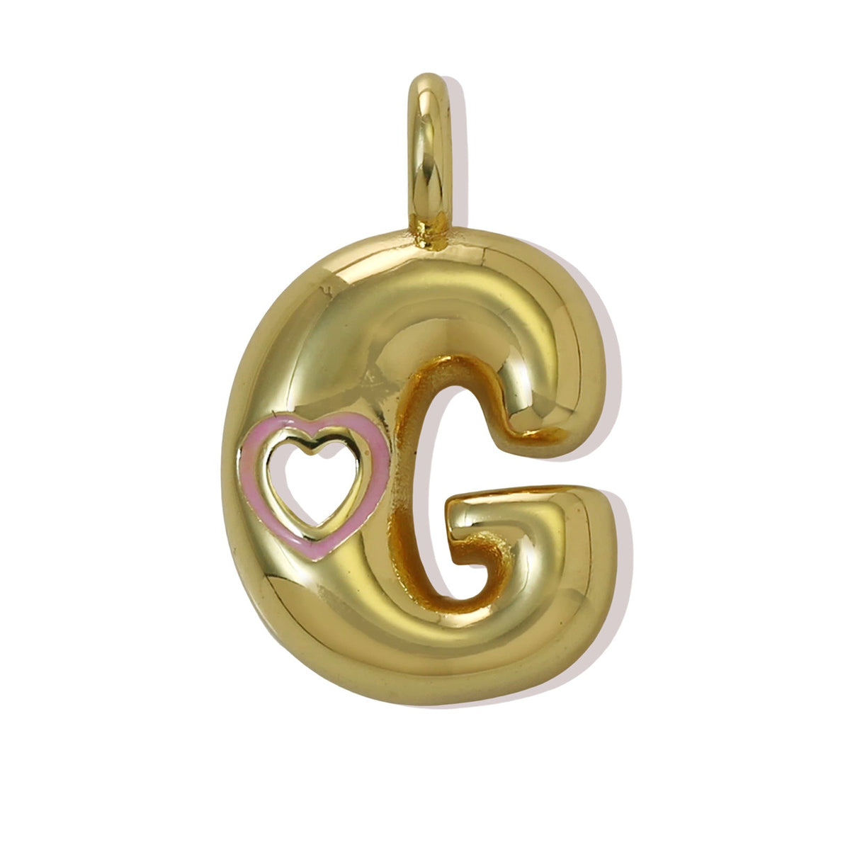 Xi English Letter Gold Simple Heart-shaped Pendant