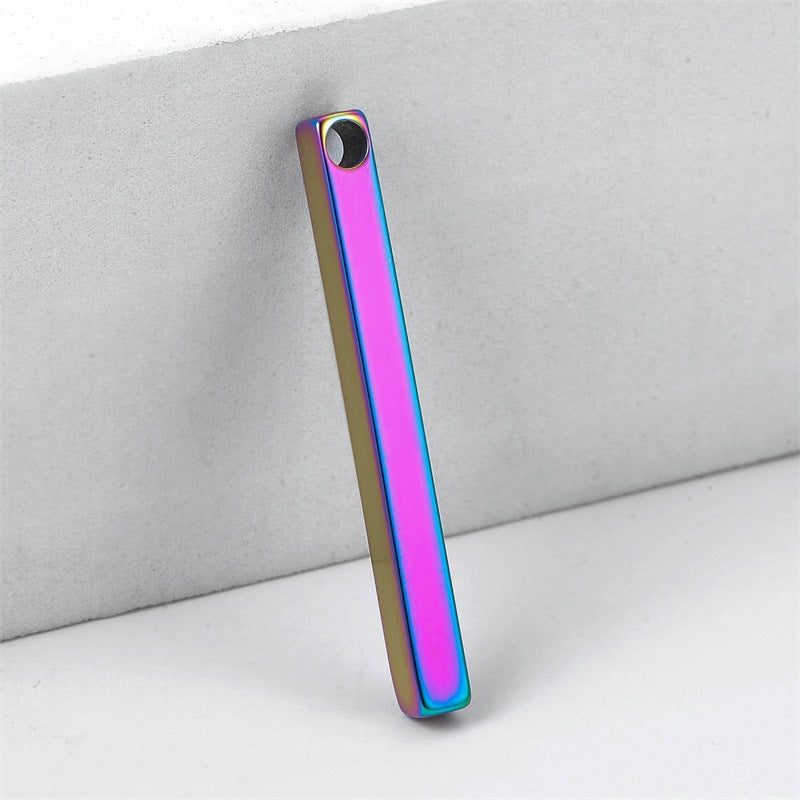 Stainless Steel Rectangular Cuboid Tag Titanium Pendants