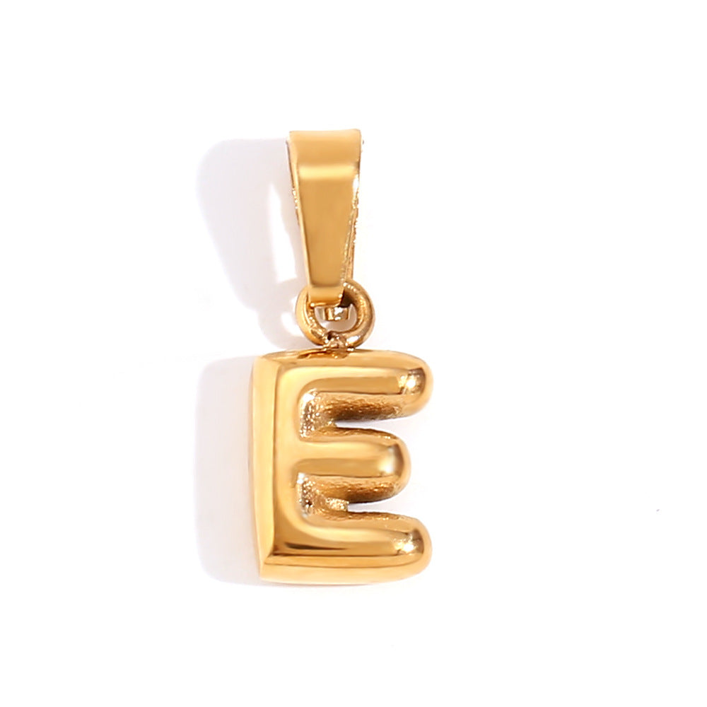 Bubble English Stainless Steel Gold Plated Pendant