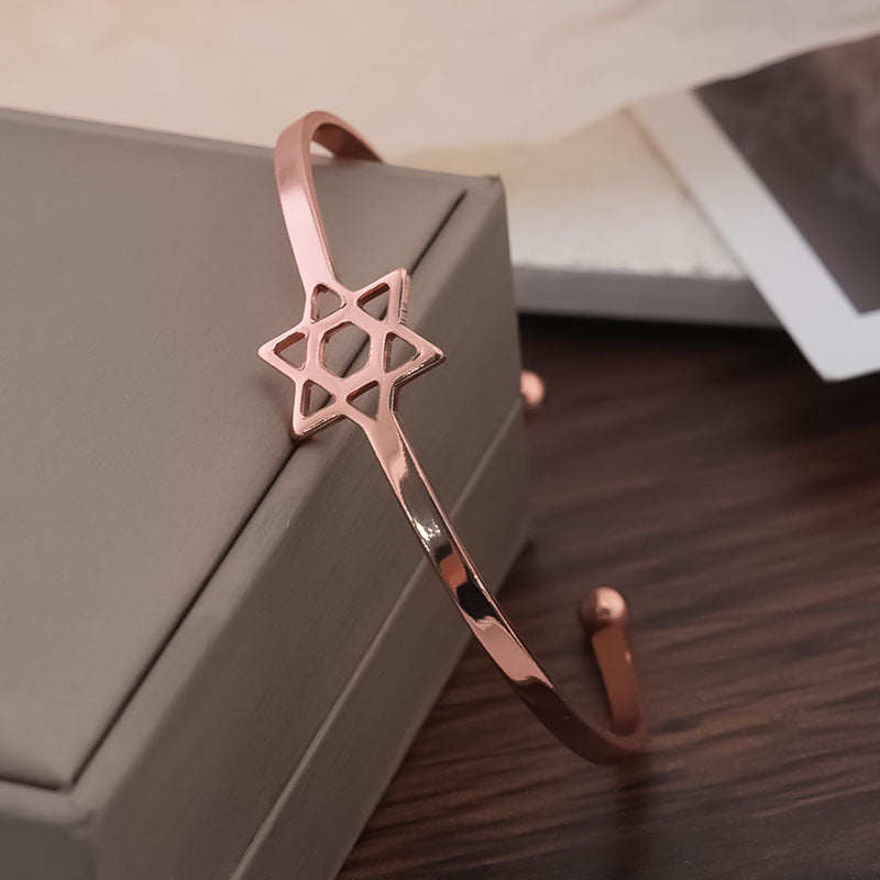 Six-pointed Star Open Metal Five-pointed Female Stall Bracelets