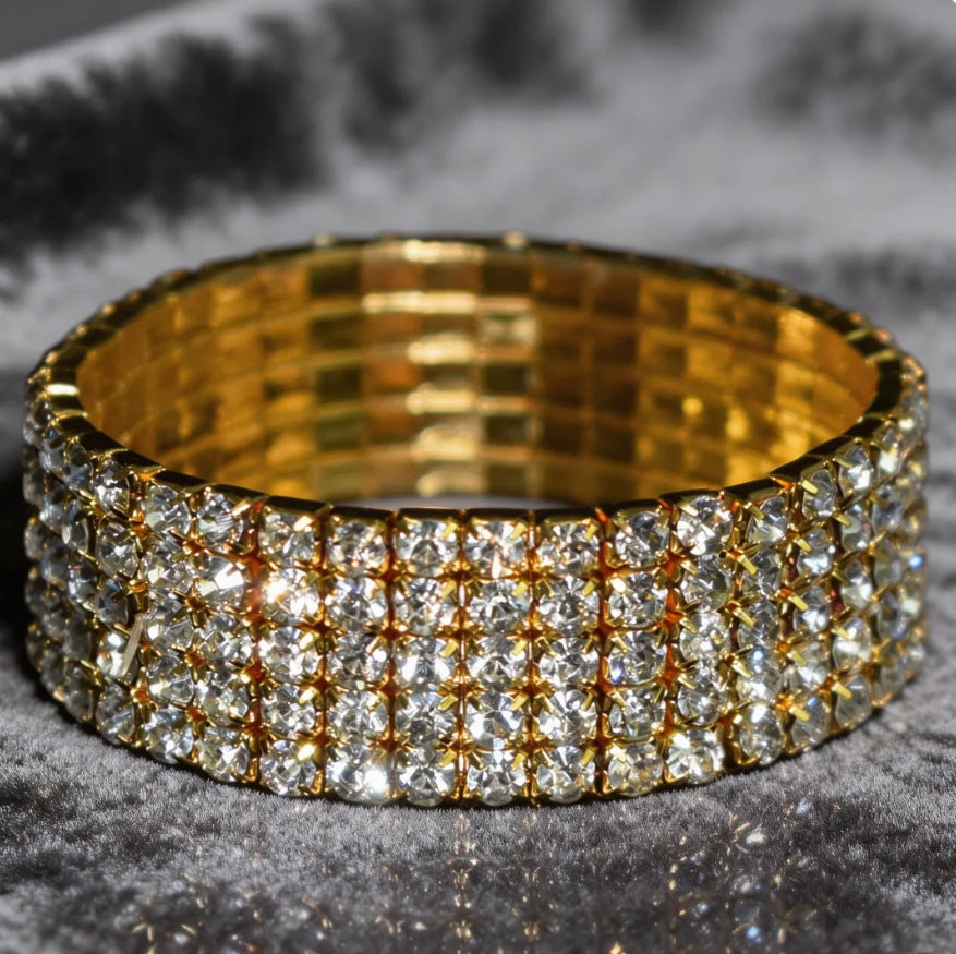 Fashion Bridal Zircon Shiny Rhinestone Wedding Formal Bracelets