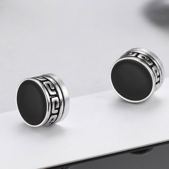 Men's Great Wall Pattern Fashion Single Trendy Unique Earless Rings
