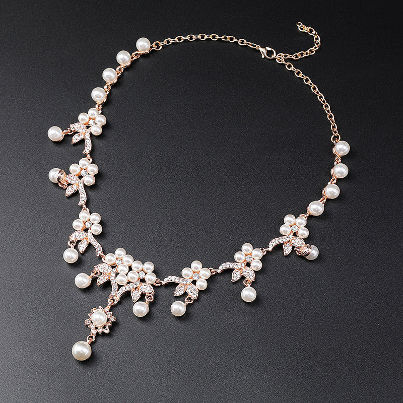 Branch Shape Pearl Ethnic Style Retro Clavicle Chain Bridal Necklaces